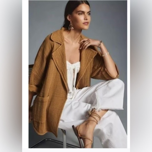 Pilcro Other - Pilcro Textured Teddy Jacket in Caramel
